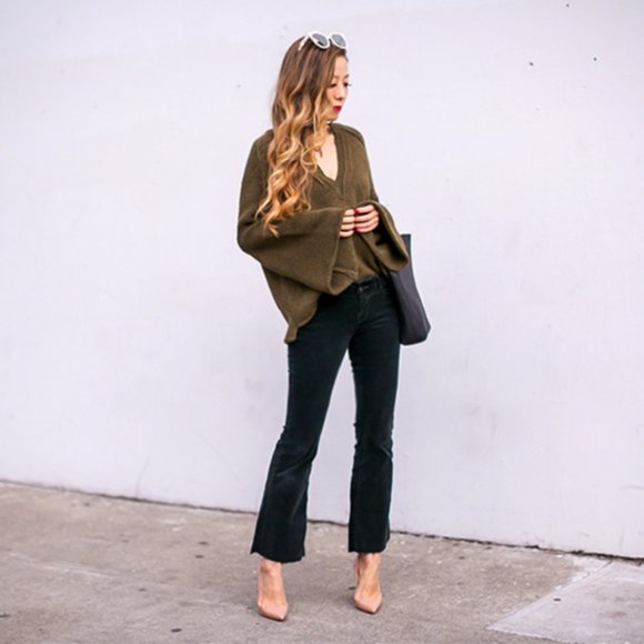 Free People Sweaters - Free People Chunky Knit Bell Sleeve Sweater